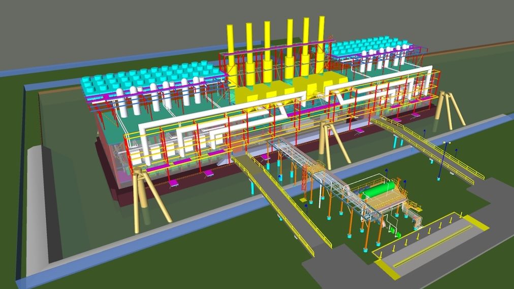 Rendering of the proposed Entergy Louisiana gas-fuelled floating power plant, via Floodlight News. (Courtesy of Entergy Louisiana)